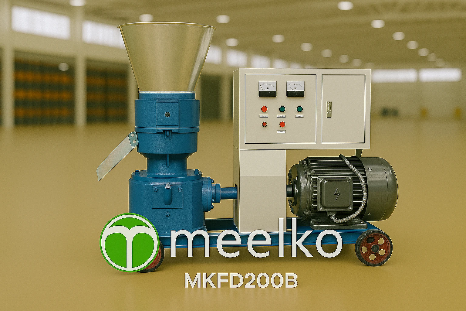 Pellet Mill 200mm Electric 7.5kW for Alfalfa and Forage related product image - VGhlIE1LRkQyMDBCIDIwMG1tIDcuNWtXIGVsZWN0cmljIHBlbGxldCBtaWxsIHByb2R1Y2VzIGFsZmFsZmEsIGZvcmFnZSwgYW5kIHBhc3R1cmUgcGVsbGV0cyB3aXRoIGEgY2FwYWNpdHkgb2YgNzAgdG8gMTIwIGtnL2guIENvbXBhY3QgYW5kIGVhc3kgdG8gb3BlcmF0ZSwgaXQgaXMgaWRlYWwgZm9yIHNtYWxsIHByb2R1Y2VycyBzdGFydGluZyBwZWxsZXQgcHJvZHVjdGlvbiBmb3IgdGhlaXIgb3duIGxpdmVzdG9jay4=