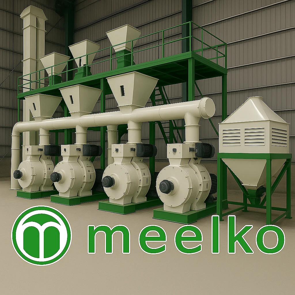 Pellet Plant 5000 kg/h – High-Capacity Industrial Production with Dual MKRD508C-W Line related product image - SW5kdXN0cmlhbCBwZWxsZXQgcGxhbnQgd2l0aCBhIHByb2R1Y3Rpb24gY2FwYWNpdHkgb2YgNTAwMCBrZy9oLCBlcXVpcHBlZCB3aXRoIGEgZG91YmxlIE1LUkQ1MDhDLVcgcGVsbGV0IG1pbGwuIENvbXBsZXRlIHNvbHV0aW9uIGZvciBjb21wYW5pZXMgcmVxdWlyaW5nIG1hc3NpdmUgcHJvZHVjdGlvbiB2b2x1bWVzIHdpdGggbWluaW1hbCBvcGVyYXRvciBpbnZvbHZlbWVudC4gSW5jbHVkZXMgaW50ZWdyYXRlZCBjb25kaXRpb25pbmcsIGNvb2xpbmcsIGFuZCBiYWdnaW5nIHN5c3RlbXMu