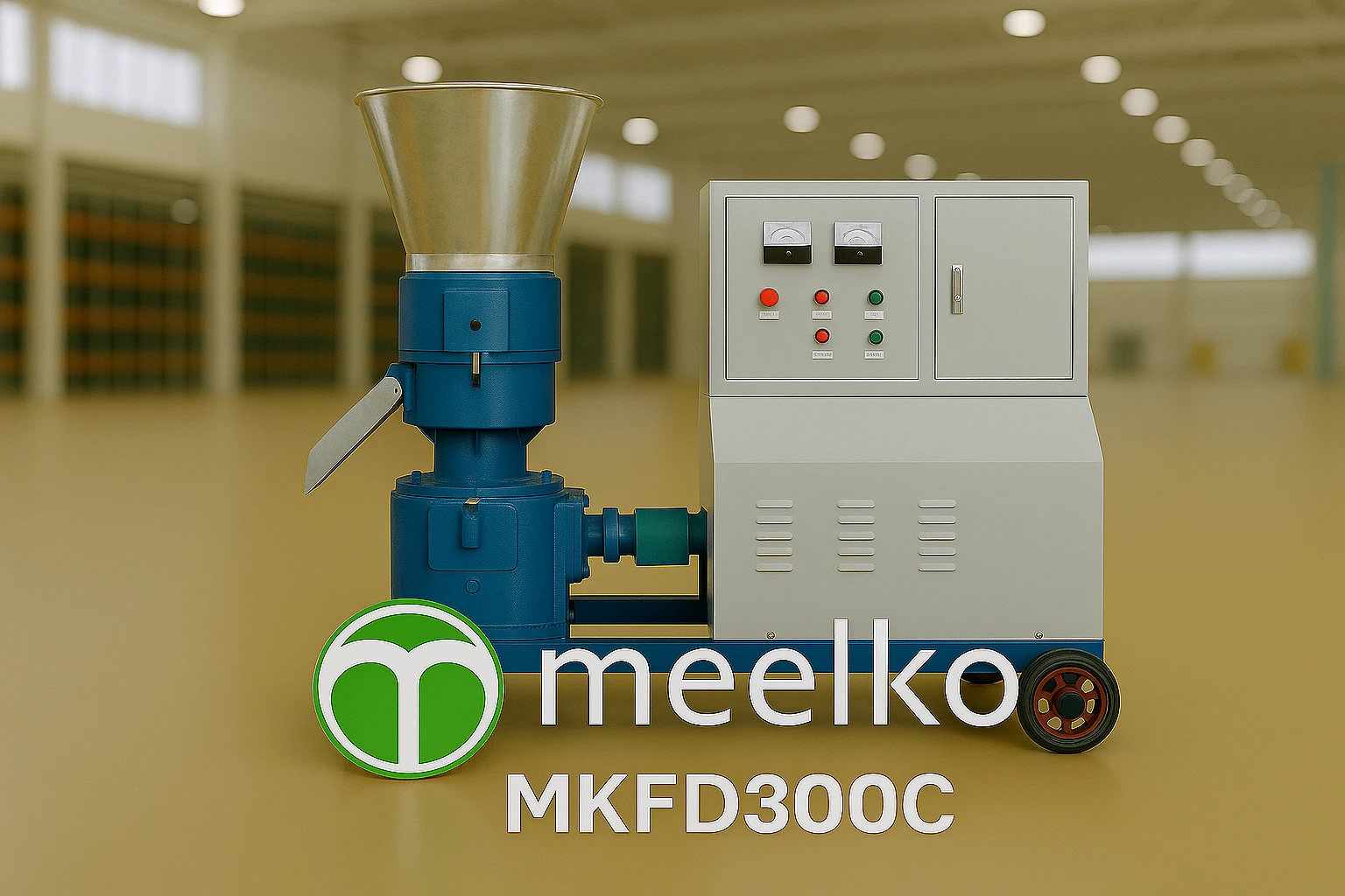 Electric Pellet Mill MKFD300C – 300 mm / 22 kW related product image - VGhlIE1lZWxrbyBNS0ZEMzAwQyBlbGVjdHJpYyBwZWxsZXQgbWlsbCBmZWF0dXJlcyBhIDMwMCBtbSBkaWUgYW5kIHBvd2VyZnVsIDIyIGtXIG1vdG9yIGZvciBjb250aW51b3VzIGluZHVzdHJpYWwgcGVsbGV0IHByb2R1Y3Rpb24gc3VpdGFibGUgZm9yIGFuaW1hbCBmZWVkIGFuZCBiaW9tYXNzIGFwcGxpY2F0aW9ucyB3aXRoIHJvYnVzdCBjb25zdHJ1Y3Rpb24gYW5kIGVmZmljaWVudCBwcm9mZXNzaW9uYWwgb3BlcmF0aW9uLg==